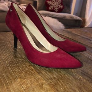 Calvin Klein Red Suede Heels